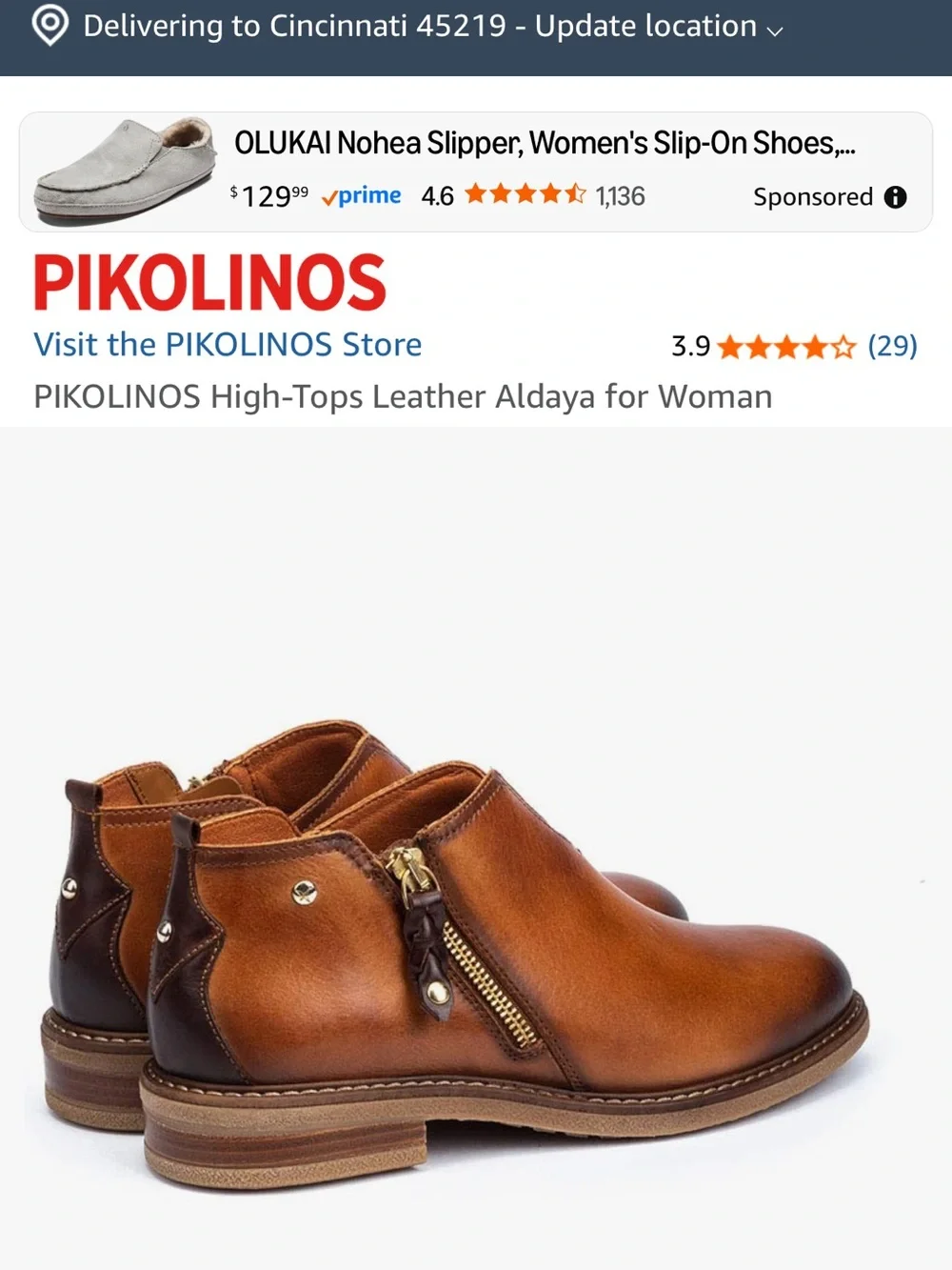 PIKOLINOS woman’s brandy color boot